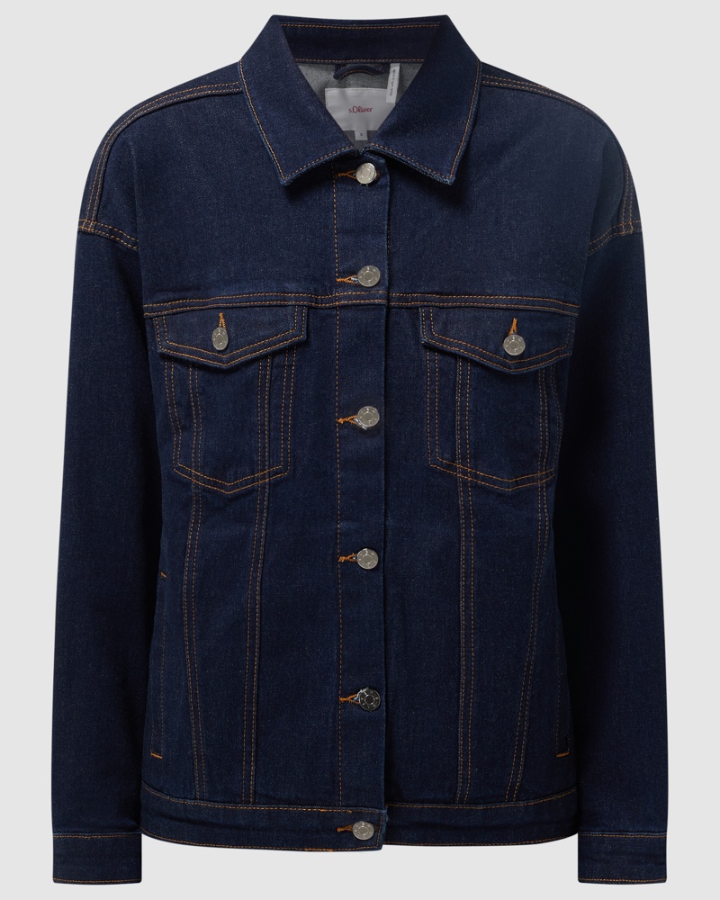 S.Oliver Damen Oversized Jeansjacke aus Baumwoll-Elasthan-Mix