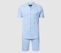 Pyjama mit Reverskragen Modell 'JERSEY PIPING'