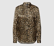 Hemdbluse aus Seide mit Animal-Print