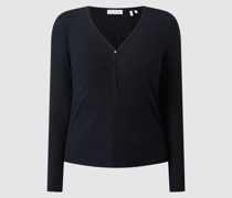 Serafino-Shirt mit langen Ärmeln