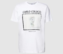 T-Shirt mit Motiv- und Label-Print