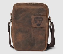 Umhängetasche aus Leder mit Label-Patch Modell 'richmond'