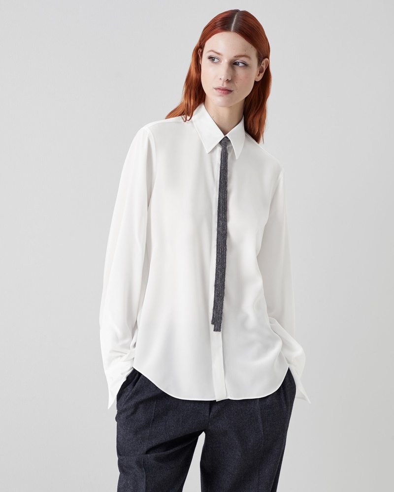Brunello Cucinelli Damen Seidenhemd
