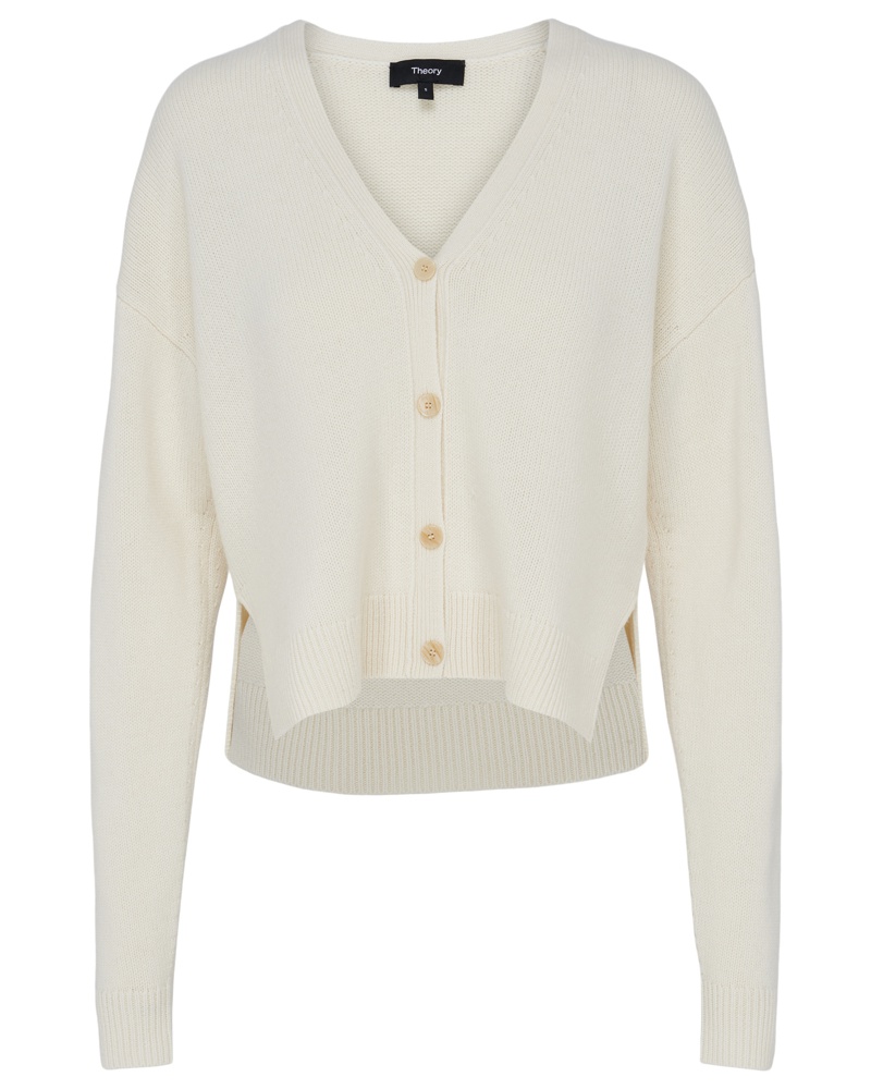 Theory Damen Wollcardigan Weiß