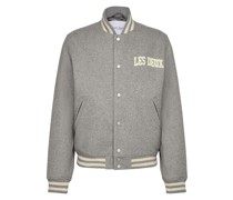 Varsity Wool Bomberjacke Grau