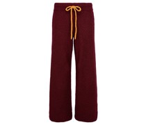 Scallop Knit Lounge Pant Kaschmirhose Rot