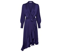 Silk Wrap Midi Dress Maxikleid Blau