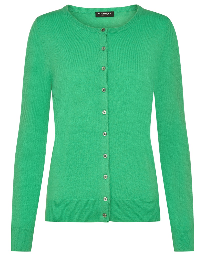 Repeat Damen Kaschmircardigan Grün