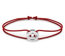3g polished sterling silver entrelacs cord bracelet Armband Rot