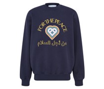 For The Peace Gold Embroidered Sweatshirt Navy