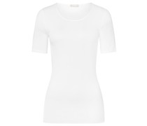 Cotton Seamless Shirt Kurzarm Weiß
