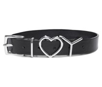 Heart Belt Ledergürtel Schwarz