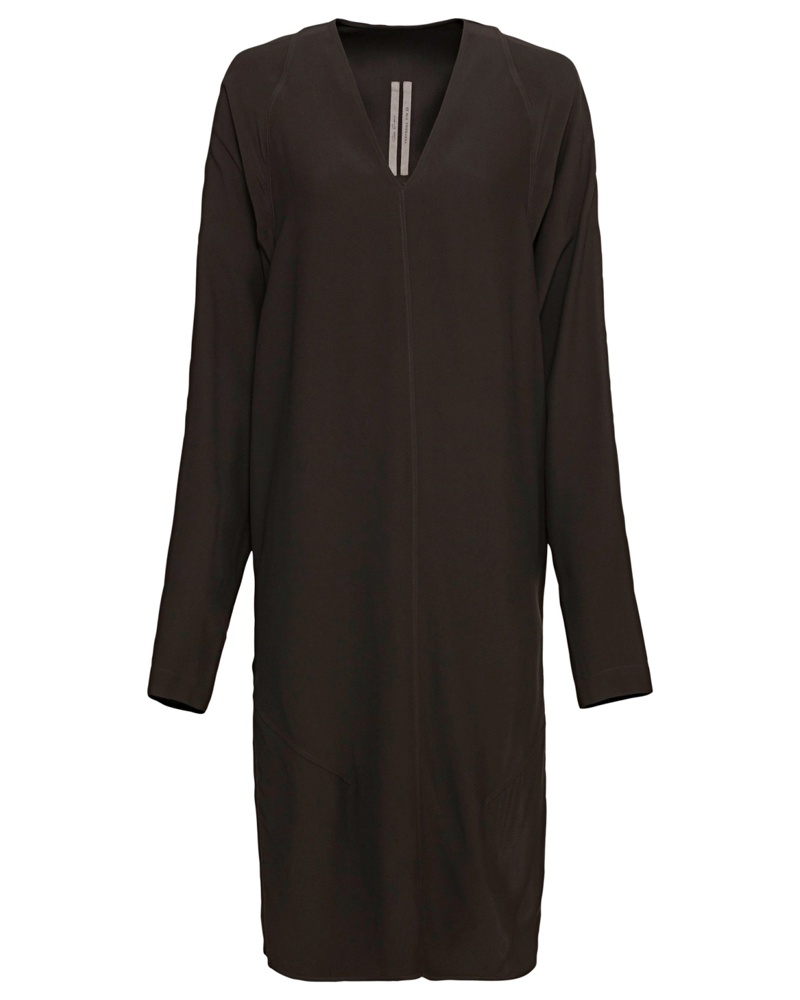Rick Owens Damen Midikleid Braun