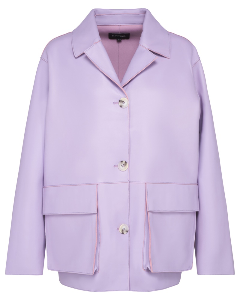 MEOTINE Damen Gigi Lederjacke Lila