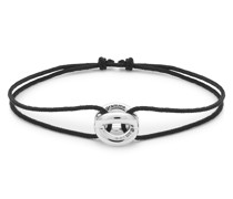 3g polished sterling silver entrelacs cord bracelet Armband Schwarz