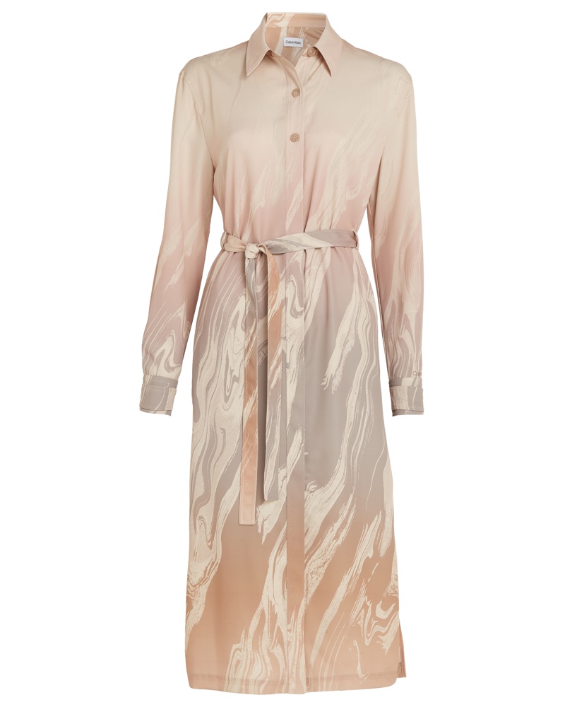 Calvin Klein Damen Midikleid Beige