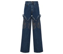 Wide Leg Jeans Blau