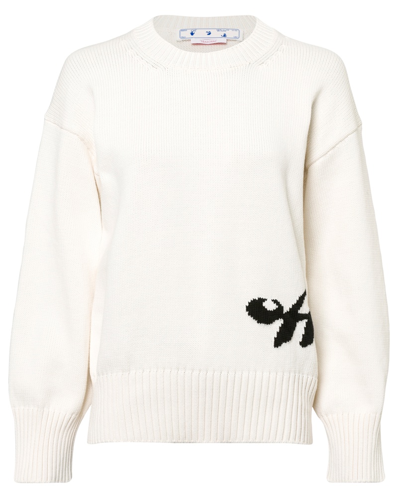 OFF-WHITE Damen Intarsia Pullover Beige
