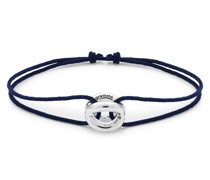 3g polished sterling silver entrelacs cord bracelet Armband Navy