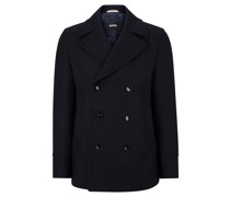 H-Hyde-Peacoat-224 Klassischer Mantel Blau