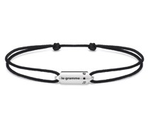 3g sterling silver black cord bracelet Armband Schwarz