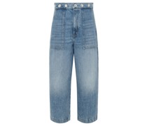 Studded Hewey Cropped Jeans Blau