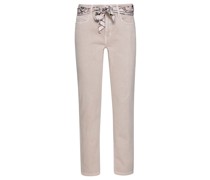 Cropped Jeans Beige