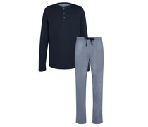 Fine Interlock Pyjama-Set Blau
