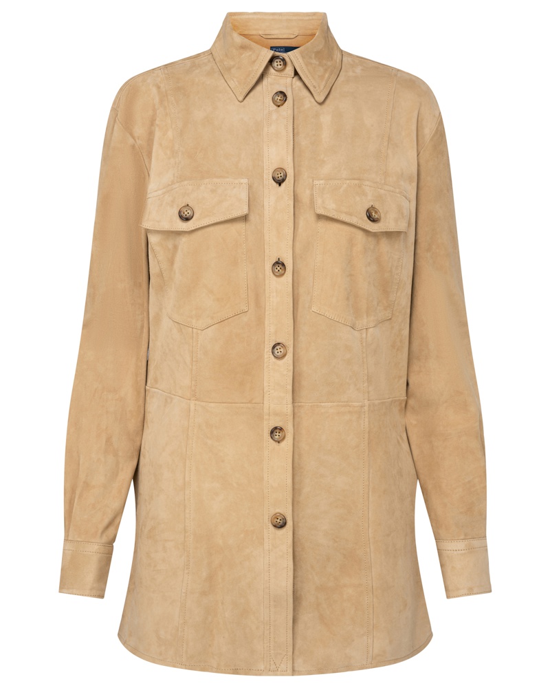 Ralph Lauren Damen Lederjacke Beige