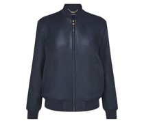 Lederjacke Navy