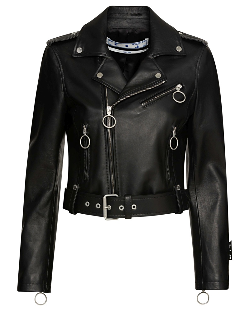 OFF-WHITE Damen Lederjacke Schwarz