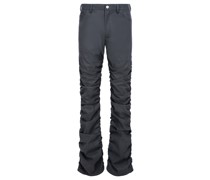 Vegan Leather Ruched Slim Fit Hose Grau