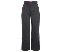 Wide Leg Hose Grau