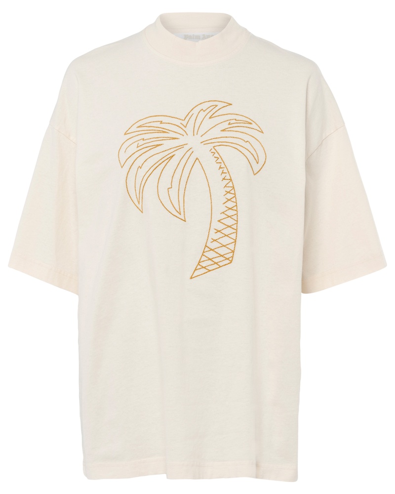 Palm Angels Damen T-Shirt Beige