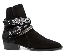 Bandana Buckle Boot Biker Boots Schwarz