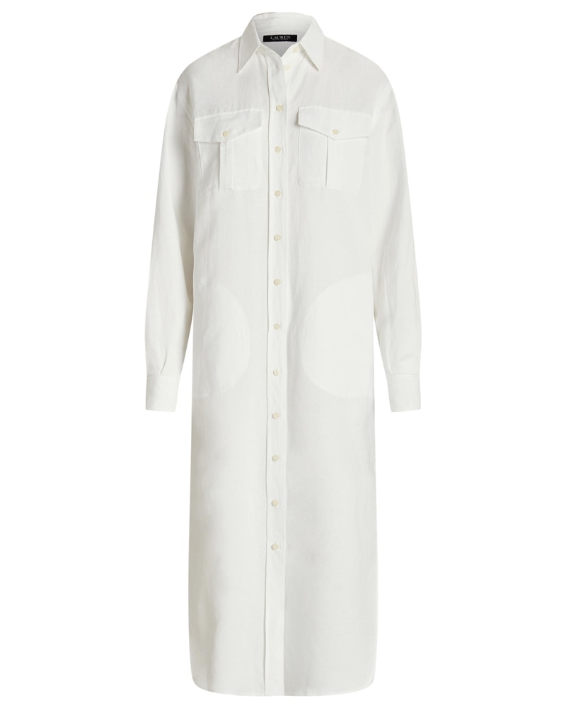 Ralph Lauren Damen Midikleid Weiß Ralph Lauren Damen Midikleid Weiß