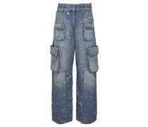 Wide Leg Jeans Blau