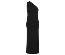 Ruched Jersey Maxikleid Schwarz