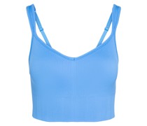 Seamless Rib Padded Sports Bra Sport-BH Blau