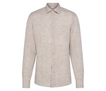 Fitted Body Casual-Hemd Beige