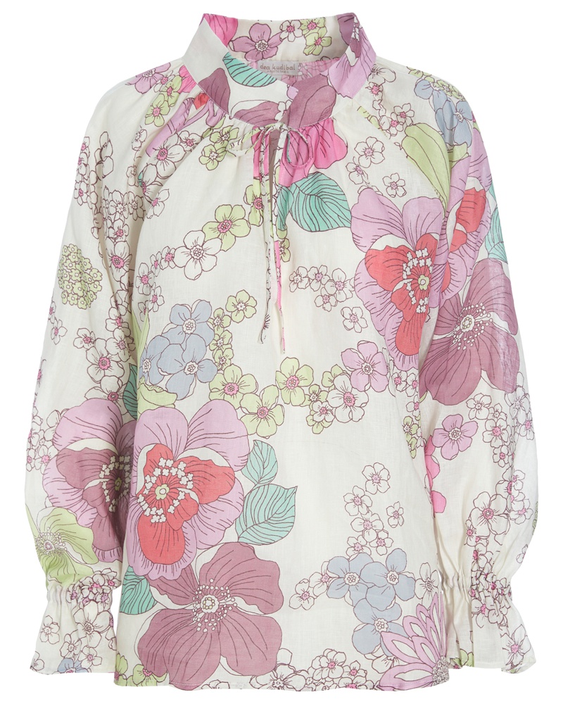 Kudibal Damen Cassia Leinenbluse Mehrfarbig