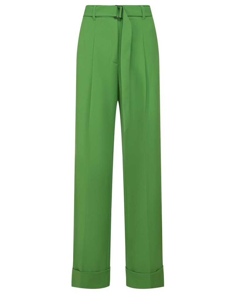 Luisa Cerano Damen Wide Leg Hose Grün