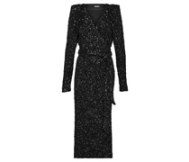 Sequin Puff Abendkleid Schwarz
