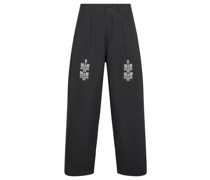Wide Leg Hose Schwarz