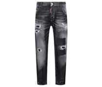 Cool Girl Crop Slim Fit Jeans Schwarz