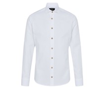 Henry - Slim Fit Trachtenhemd Weiß