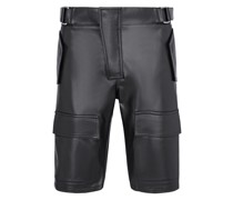 Vegan Leather Moto Shorts Schwarz