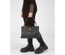 Layka Henkeltasche Aen Schwarzem Leder