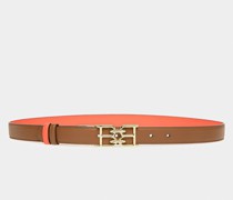 B Chain Wendbarer Gürtel Aen Leder In Braun Und Orange