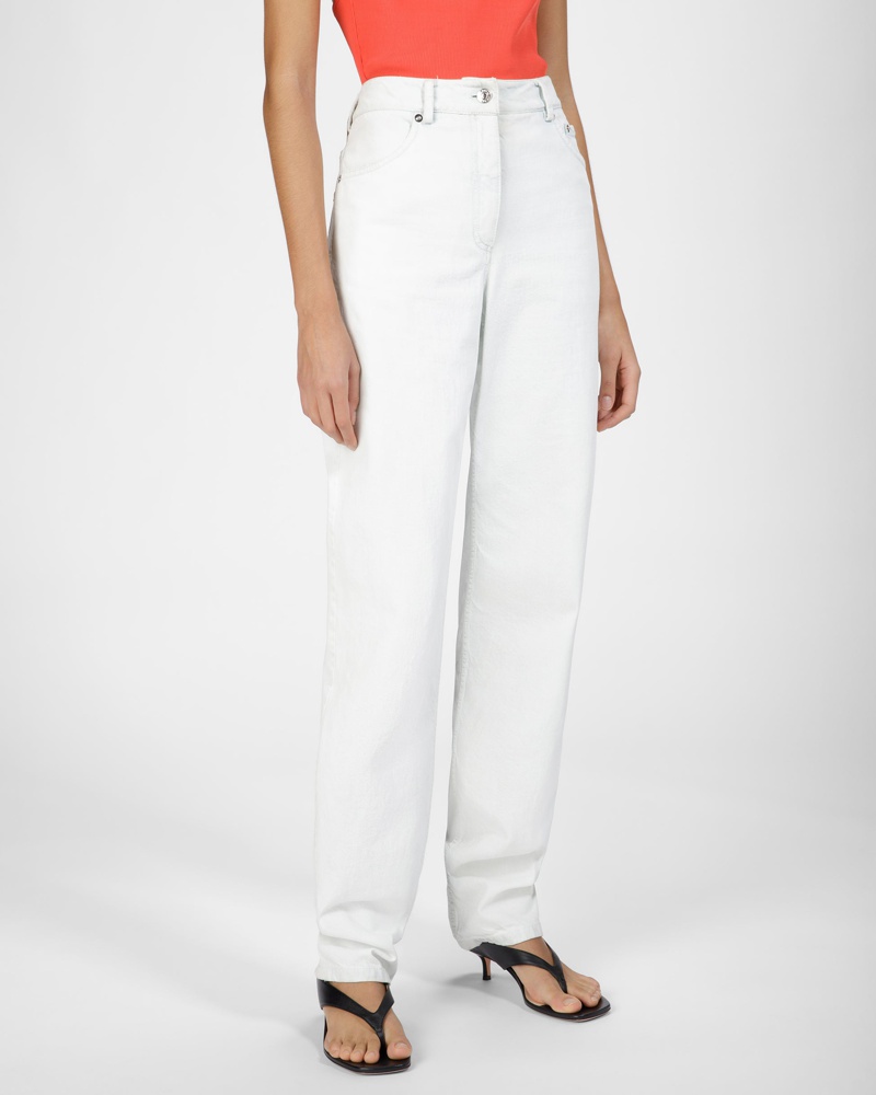 Bally Damen Hose Aen Baumwoll-Denim In Gebleichtem Weiß